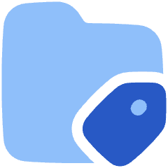 Label Folder Tag Icon from Plump Flat Set