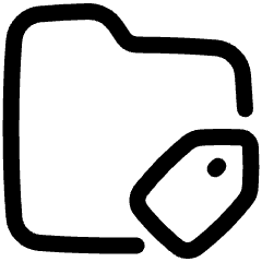 Label Folder Tag Icon from Plump Line Set