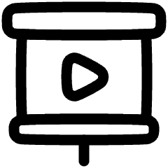 Slide Show Play Icon from Plump Line Set