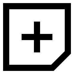 Sticky Note Add Icon from Sharp Line Set