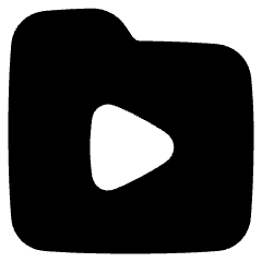 Video Folder Play Icon from Plump Solid Set