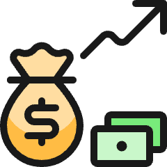 Saving Bag Increase Icon from Ultimate Colors Set