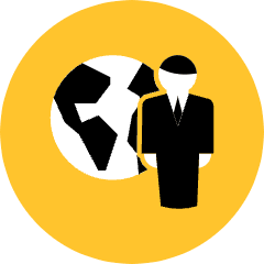 Businessman Globe Icon from Kameleon Pop Set