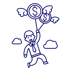 Money Fly 2 Illustration from UX Line Set