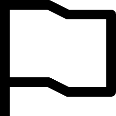 Clean line icon of a flag on a pole with a blank rectangular field. Used for awards, milestones, goals, and achievements.