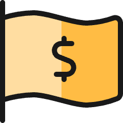 Flag Cash Icon from Ultimate Colors Set