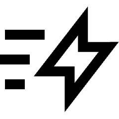 Flash Fast Speed Icon from Sharp Line Set