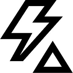 Flash Warning Icon from Sharp Line Set