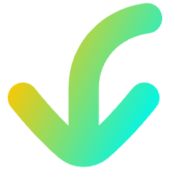 Line Arrow Bend Left Down Large Icon from Flex Gradient Set