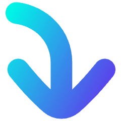 Line Arrow Bend Right Down Large Icon from Flex Gradient Set