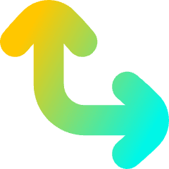 Line Arrow Bottom Left Corner Large Icon from Flex Gradient Set