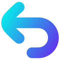 Line Arrow Turn Backward Large Icon from Flex Gradient Set