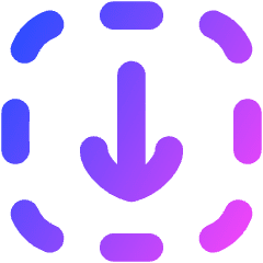 Line Arrow Down Dashed Square Icon from Flex Gradient Set