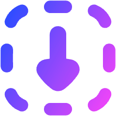 Triangle Arrow Down Dashed Square Icon from Flex Gradient Set