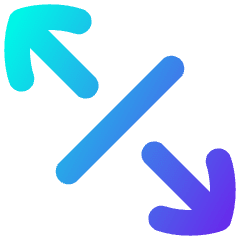 Line Arrow Expand Diagonal 4 Icon from Flex Gradient Set