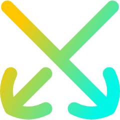 Line Arrow Crossover Down Icon from Flex Gradient Set