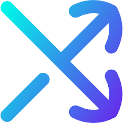 Line Arrow Crossover Right Icon from Flex Gradient Set