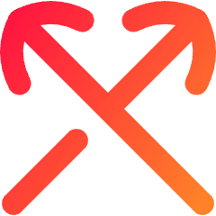 Line Arrow Crossover Up Icon from Flex Gradient Set