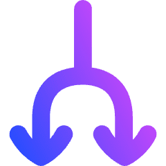 Line Arrow Split Down 1 Icon from Flex Gradient Set