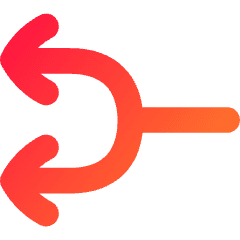 Line Arrow Split Left 1 Icon from Flex Gradient Set