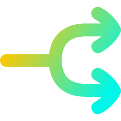 Line Arrow Split Right 1 Icon from Flex Gradient Set