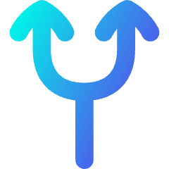 Line Arrow Split Up 1 Icon from Flex Gradient Set