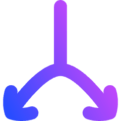 Line Arrow Split Vertical Down 2 Icon from Flex Gradient Set