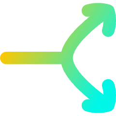 Line Arrow Split Vertical Right 2 Icon from Flex Gradient Set