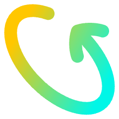 Line Arrow Rotate Diagonal Left 2 Icon from Flex Gradient Set