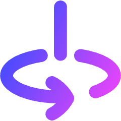 Line Arrow Rotate Vertical Axis Left Icon from Flex Gradient Set