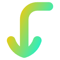 Line Arrow Bend Left Down Icon from Flex Gradient Set