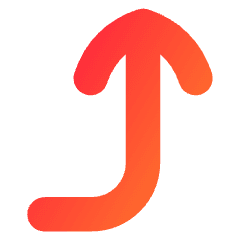 Line Arrow Bend Right Up Icon from Flex Gradient Set