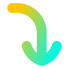 Line Arrow Curve Left Down Icon from Flex Gradient Set