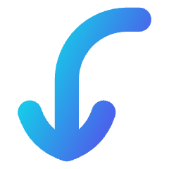 Line Arrow Curve Right Down Icon from Flex Gradient Set