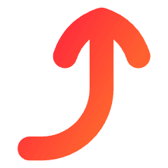 Line Arrow Curve Right Up Icon from Flex Gradient Set