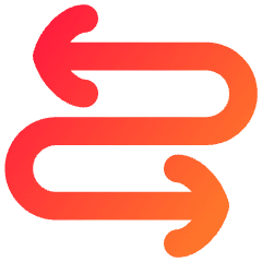 Line Arrow Curvy Both Direction 3 Icon from Flex Gradient Set