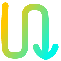 Line Arrow Curvy Down Right Icon from Flex Gradient Set