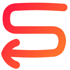 Line Arrow Curvy Left Down Icon from Flex Gradient Set