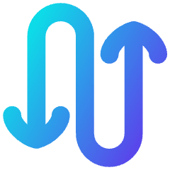 Line Arrow Curvy Up Down 3 Icon from Flex Gradient Set