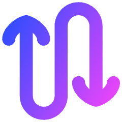 Line Arrow Curvy Up Down 4 Icon from Flex Gradient Set
