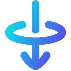 Line Arrow Elipse Down Icon from Flex Gradient Set