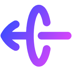 Line Arrow Elipse Left Icon from Flex Gradient Set