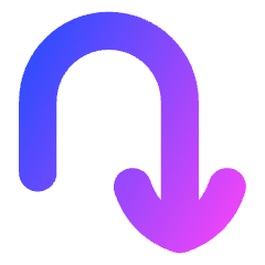 Line Arrow Turn Down Right Icon from Flex Gradient Set
