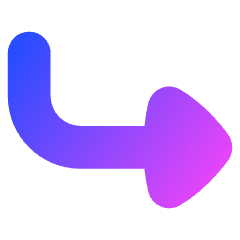 Triangle Arrow Bend Down Right  Icon from Flex Gradient Set