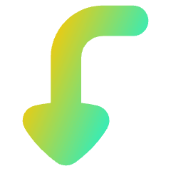 Triangle Arrow Bend Left Down Icon from Flex Gradient Set