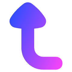 Triangle Arrow Bend Left Up Icon from Flex Gradient Set