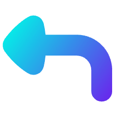 Triangle Arrow Bend Up Left Icon from Flex Gradient Set