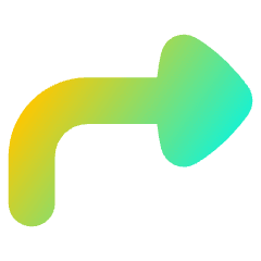 Triangle Arrow Bend Up Right Icon from Flex Gradient Set