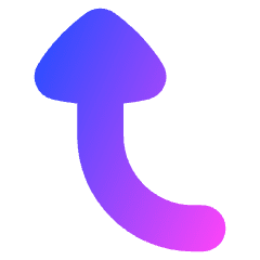 Triangle Arrow Curve Left Up Icon from Flex Gradient Set