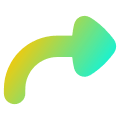 Triangle Arrow Curve Up Right Icon from Flex Gradient Set